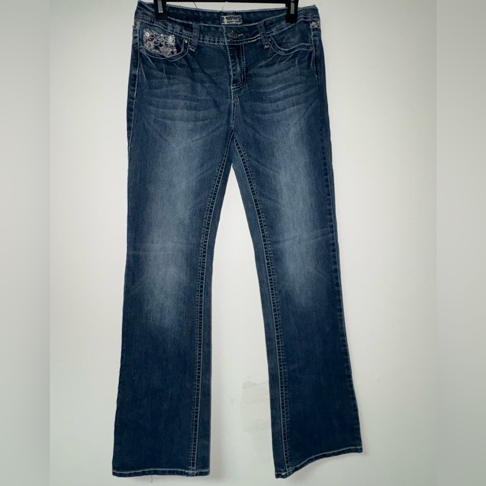 Soundgirl embellished bootcut jeans